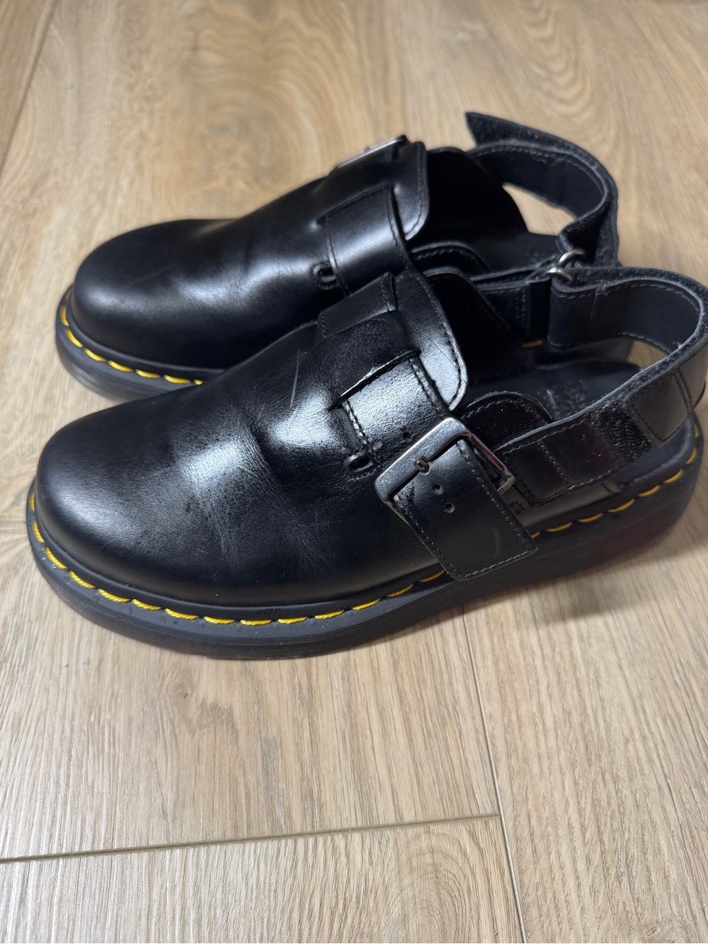 Dr Martens Jorge II Black Leather Brando Mules Sandals Sz, Unisex - USL 7/USM 6 - Picture 3 of 11